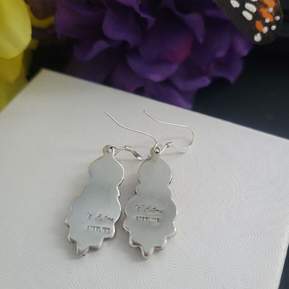 Turquoise & Sterling Silver Earrings - Verley Betone - Picture 2 of 8